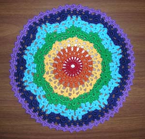 Rainbow doily
